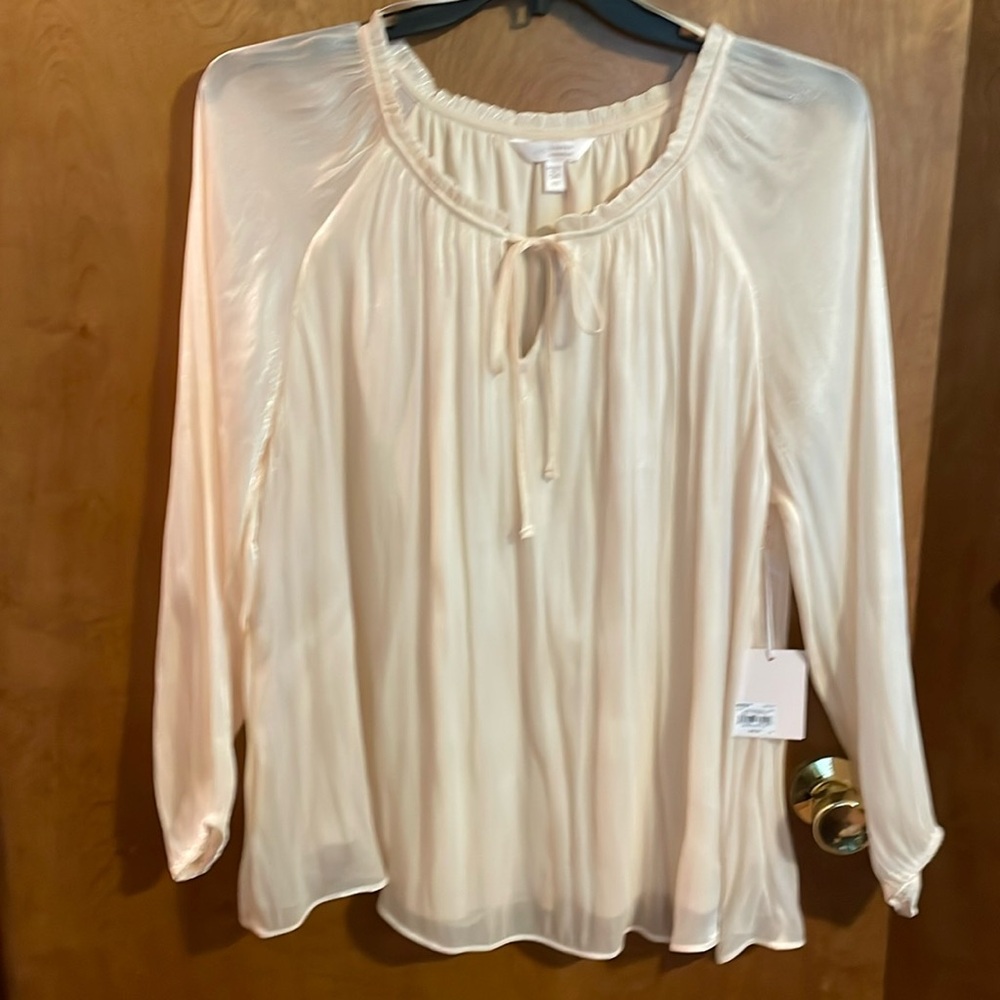 New with tags ladies shimmer blouse.
